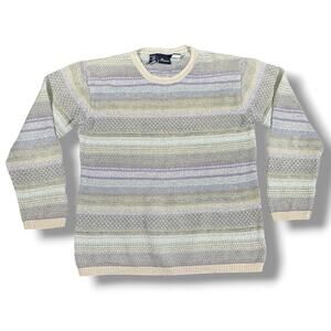 Vintage Lizsport Pastel Knit Sweater Size Small Cottagecore Grandma Core 90s